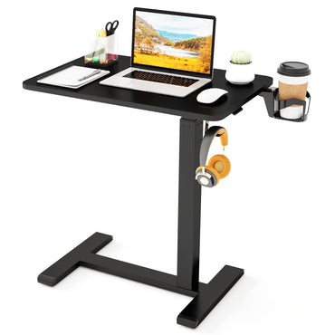 Tangkula Mobile Standing Desk Pneumatic Height Adjustable Rolling Desk