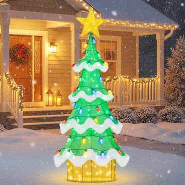 Tangkula 5.2 FT Christmas Lighted Tree with 34 Colorful Strawberry Bulbs