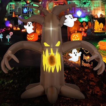 Tangkula 7,8 FT Arbre Mort Effrayant Gonflable d'Halloween