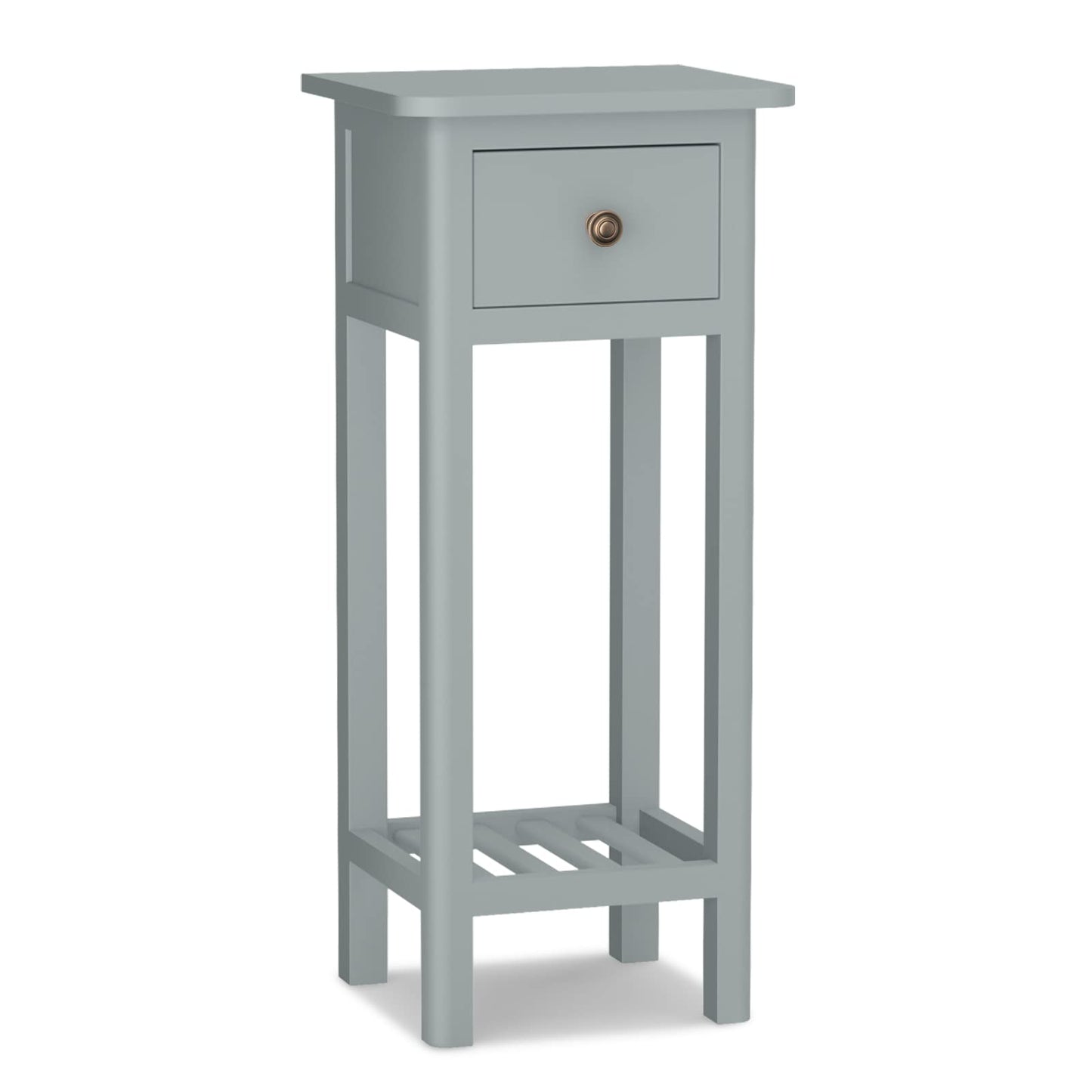 Tangkula Small Side Table for Small Spaces, Farmhouse Acacia Wood Slim End Table