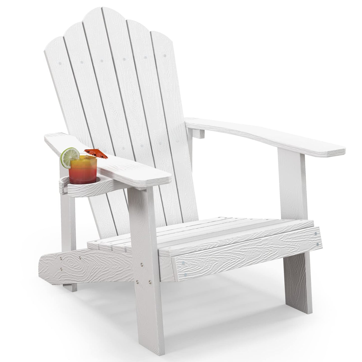 Tangkula Oversized Adirondack Chair, Patio Lounge Chairs w/Adjustable Cup Holder