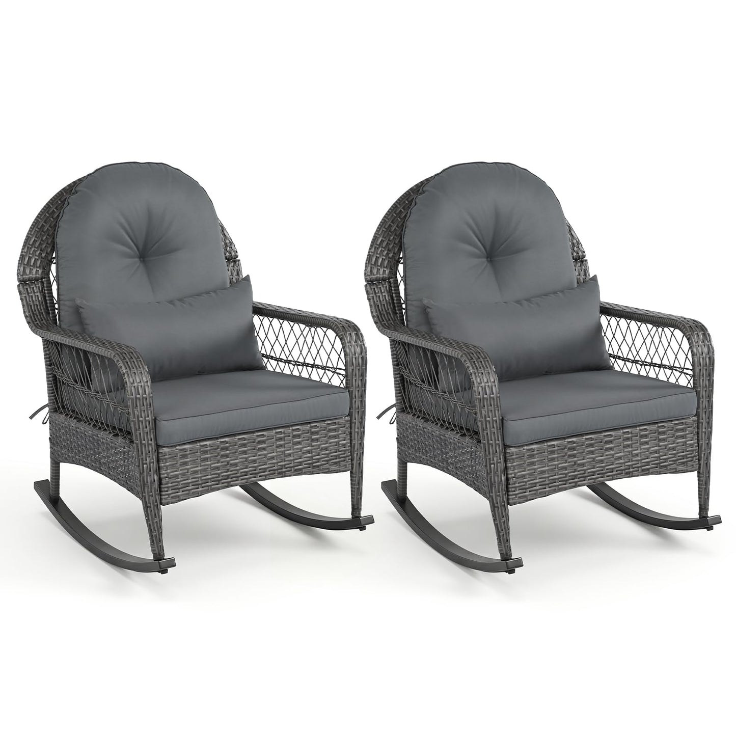 Tangkula Outdoor Wicker Rocking Chair for Porch(1/2)