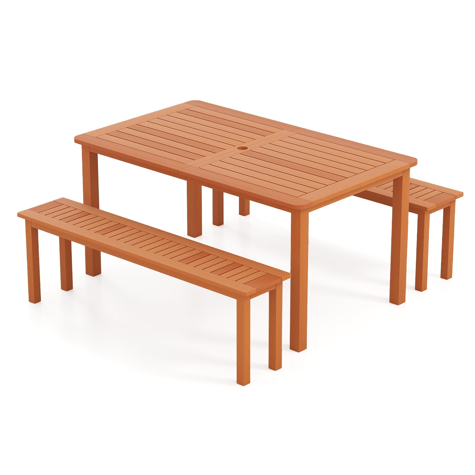 Tangkula Set of 3 Patio Dining Set for 4