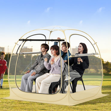 Tangkula All Weather Sports Tent for 5-6 People, Pop Up Instant Tent with Waterproof Tarp Floor