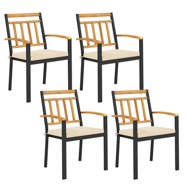Chaise de Salle à Manger Tangkula pour Patio, Lot de 2 ou 4 Chaises d'Extérieur en Métal