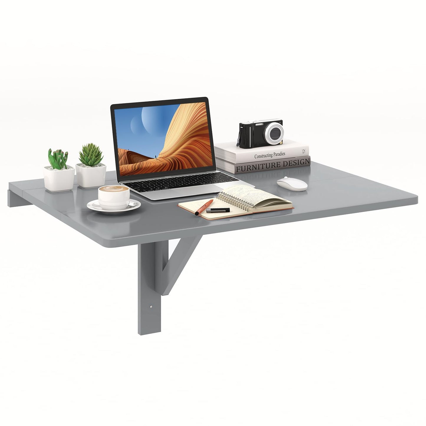 TANGKULA Wall Mounted Floating Desk for Study