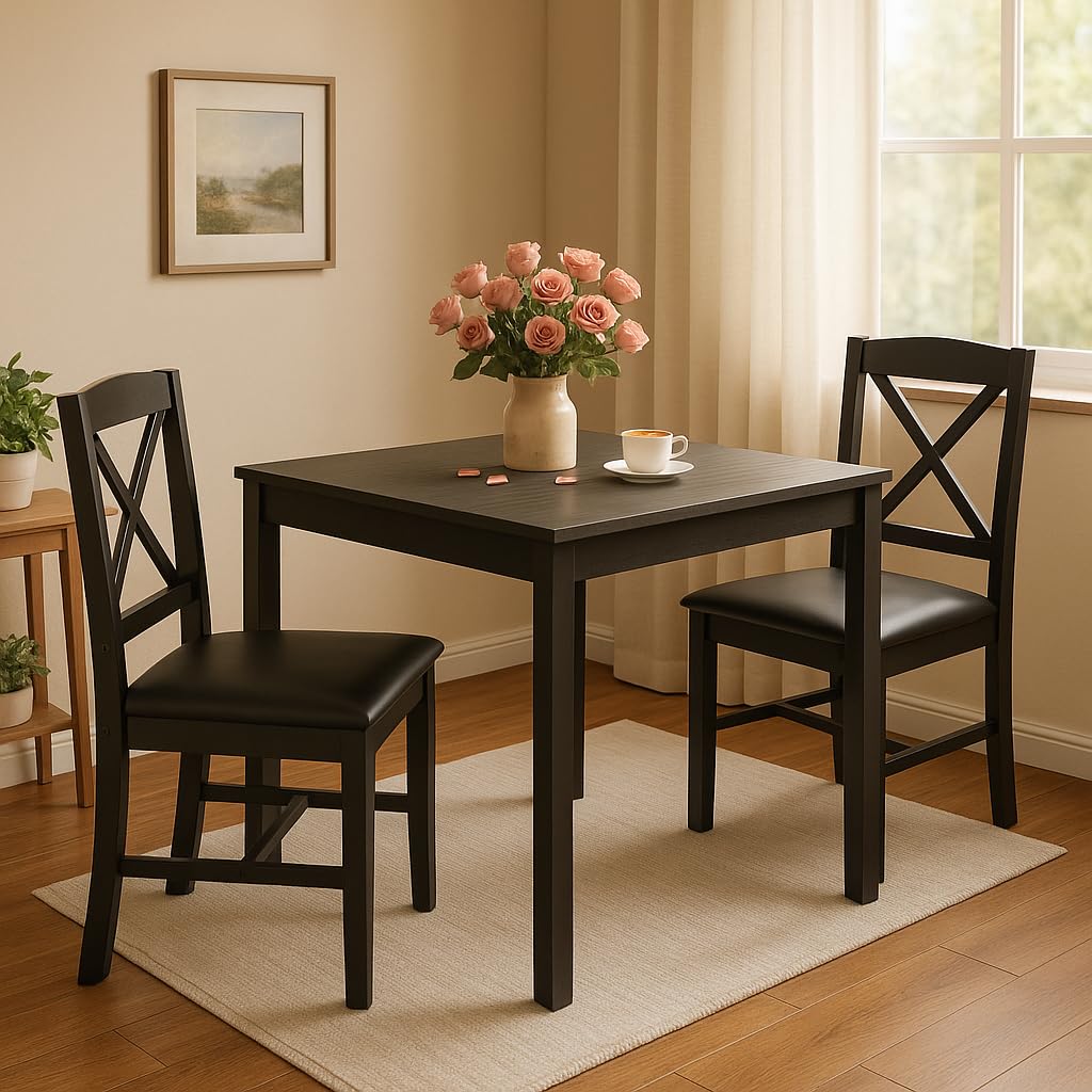 Tangkula Mid-Century Modern Dining Table Set for 2