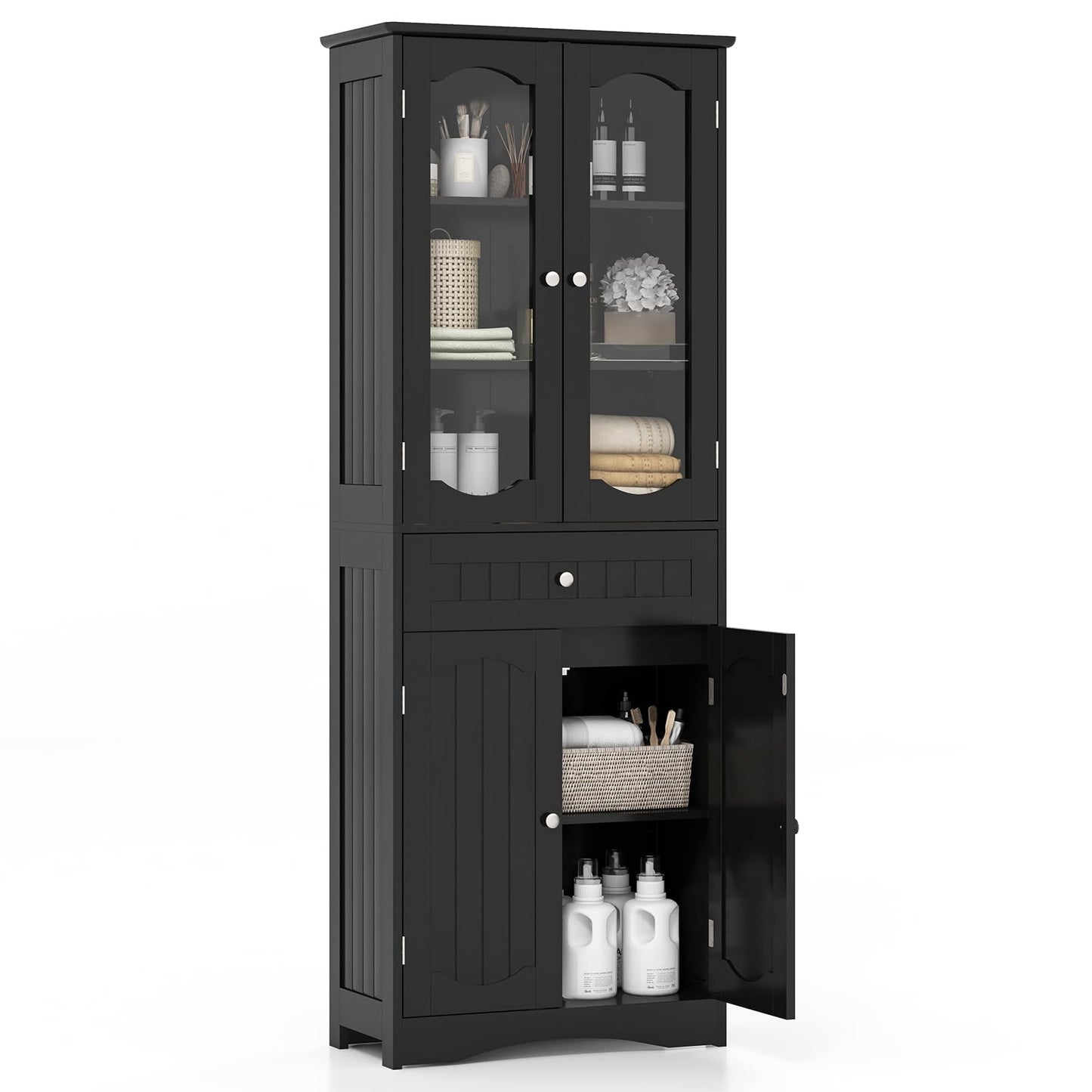Meuble de rangement de salle de bain Tangkula 63" de haut