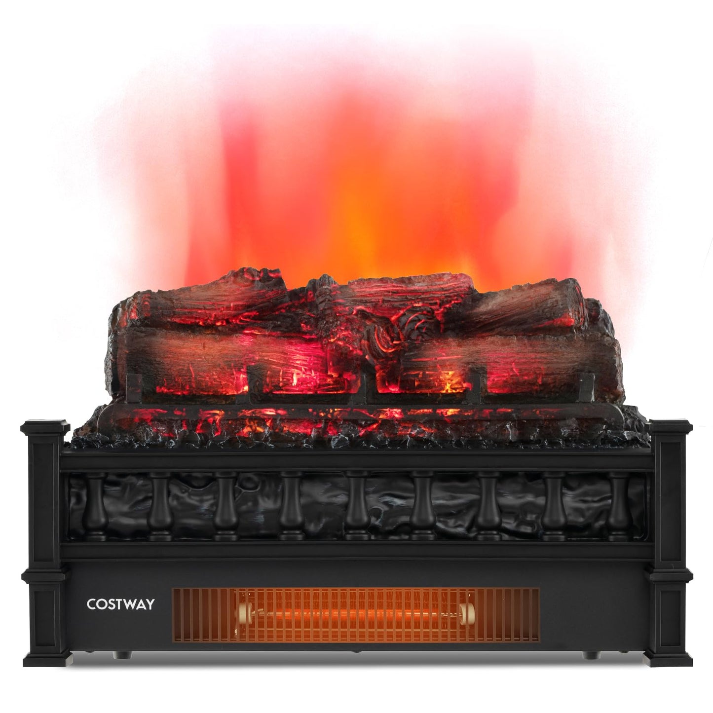 Tangkula 20" Electric Fireplace Log Set Heater with Adjustable Temp