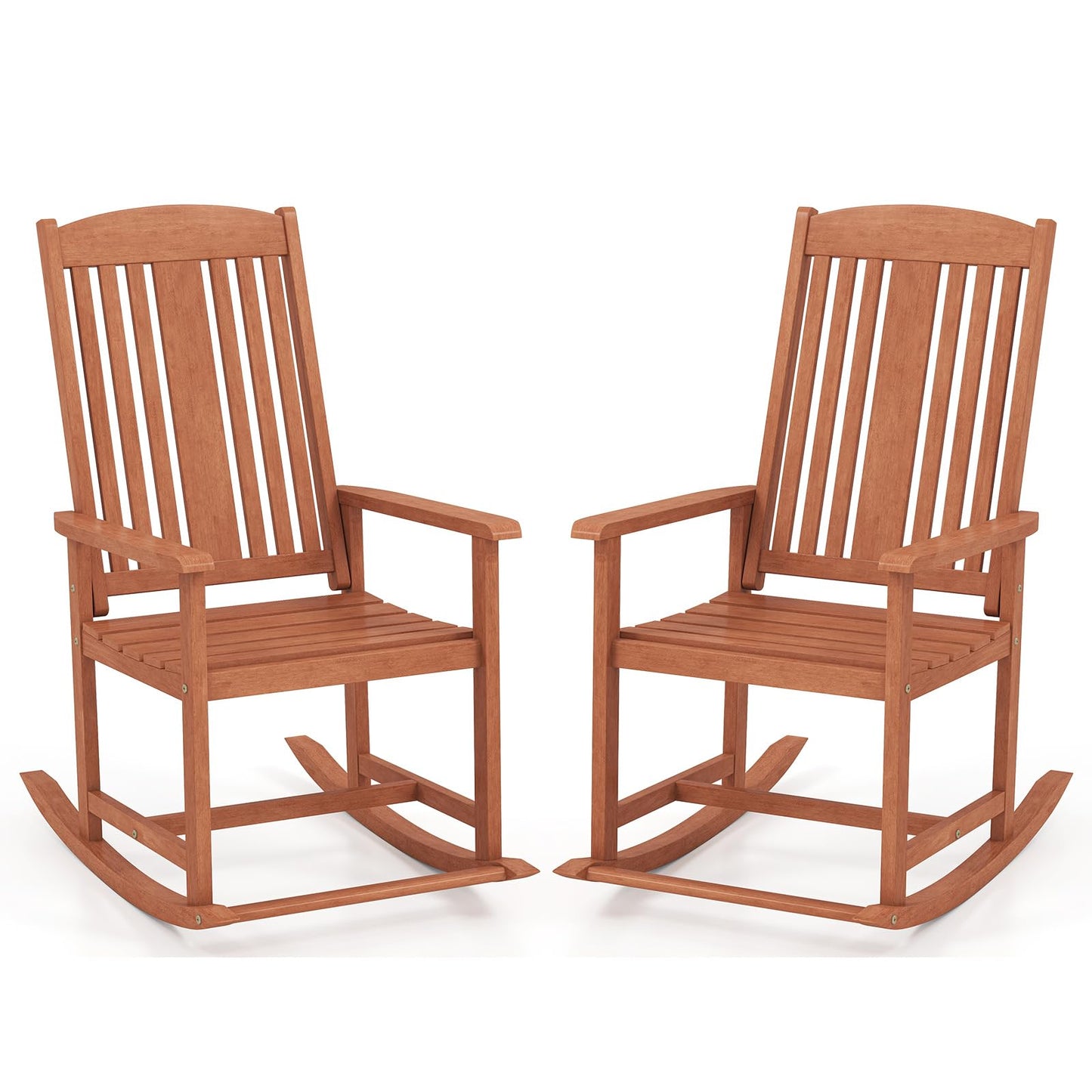 Tangkula Outdoor Patio Wood Rocking Chair