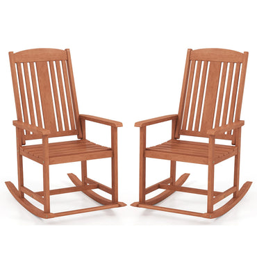 Tangkula Outdoor Patio Wood Rocking Chair