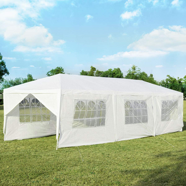 Tangkula 10' x 30' Outdoor Waterproof Gazebo Canopy w/ 6 Removable Sidewalls and 2 Doorways