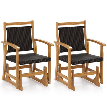 Chaise longue à bascule en rotin Tangkula pour patio (1/2)