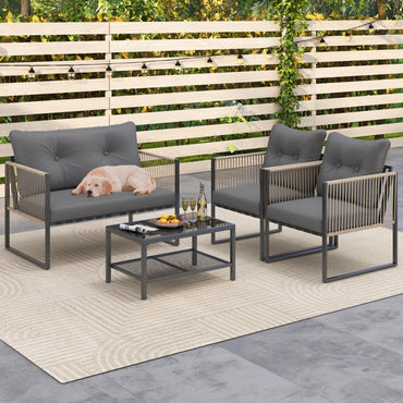 Ensemble de Meubles de Patio Tangkula 4/8 Pièces