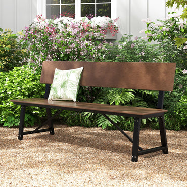 Banc d'extérieur Tangkula 72", banc de patio extra long en PEHD pour 4 personnes, capacité de charge de 500 kg