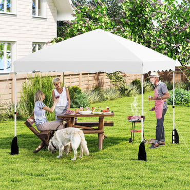 Tangkula 10x10 FT Pop Up Canopy UPF50+ Easy Set up Instant Tent with Wheeled Bag