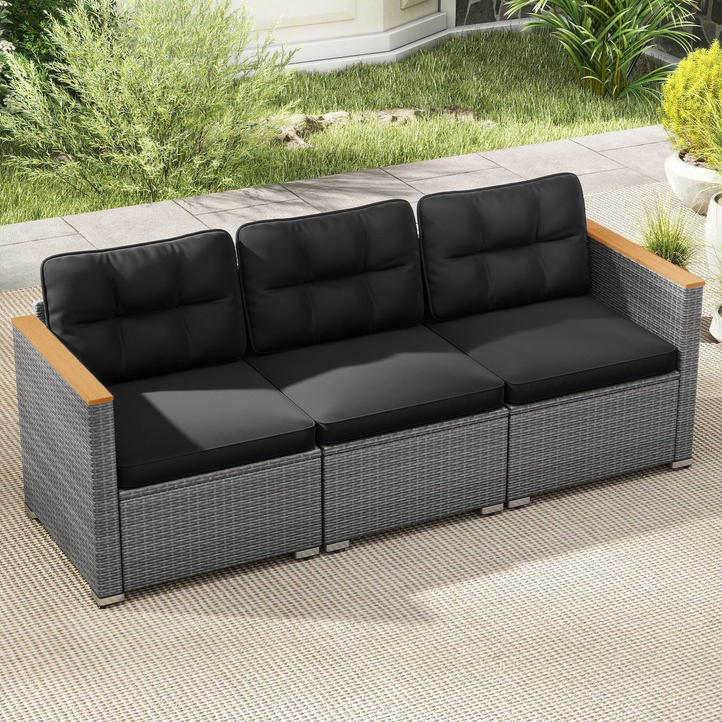 Tangkula 3-Seat Patio Couch Sofa