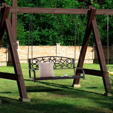 Tangkula 2 Person Porch Swing, Hanging Patio Swing Bench with Chains