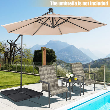 Tangkula 4Pcs 13L 220 lbs Cantilever Offset Patio Umbrella Base