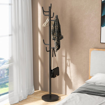 Tangkula Coat Rack Freestanding Heavy Duty Metal Coat Tree