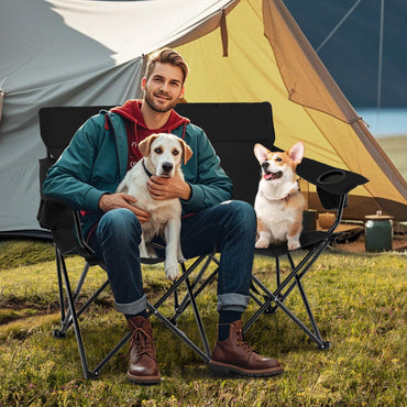 Tangkula 2 Person Camping Chair with Cup Holders