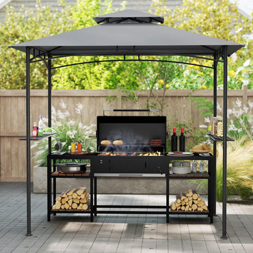 Tangkula 2 Tier Barbecue Gazebo with 2 Shelves