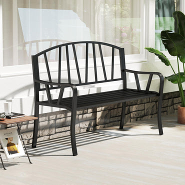 Banc de jardin extérieur en métal Tangkula 130 cm