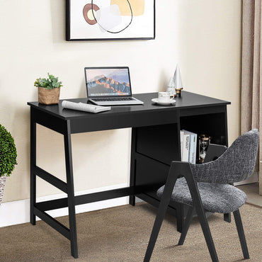 Bureau informatique de 120 cm avec 2 tiroirs de rangement, petite table d'étude/d'écriture