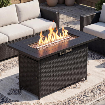 Tangkula 42 Inch Propane Fire Pit Table