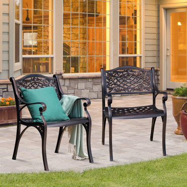 Tangkula Lot de 2 chaises de bistrot d'extérieur