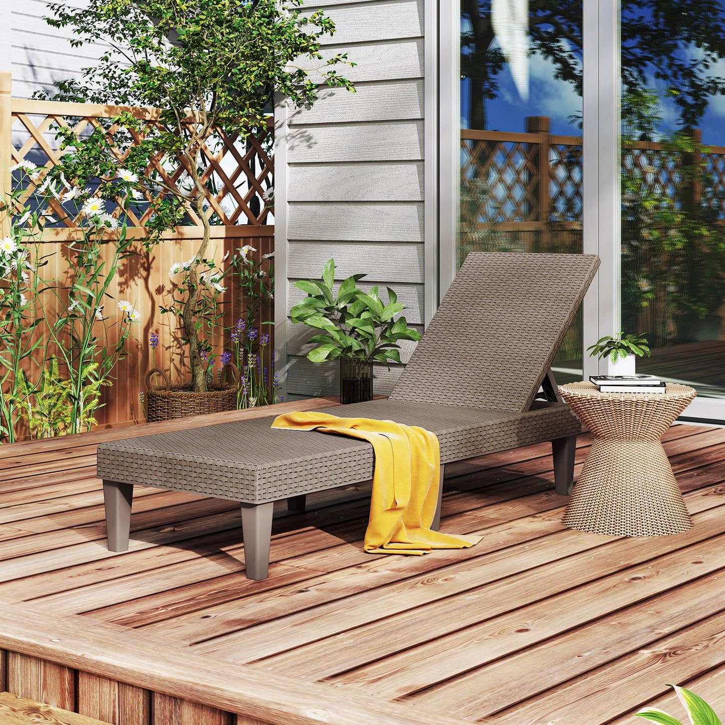 Tangkula Outdoor Chaise Lounger Chair(1/2)