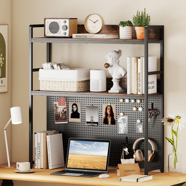 Tangkula Desktop Bookshelf, Multipurpose 2-Tier Desk