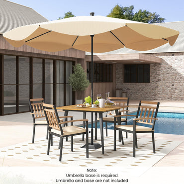 Tangkula Salon de jardin 5 pièces avec table et chaises de salle à manger d'extérieur et coussins