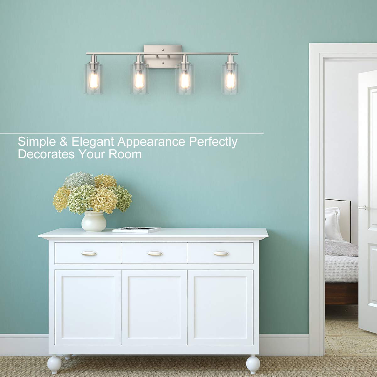 Tangkula 3, 4 Light Wall Lamp, Modern Glass Wall Sconces