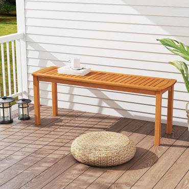 Tangkula 47" Patio Dining Bench with Slatted Seat