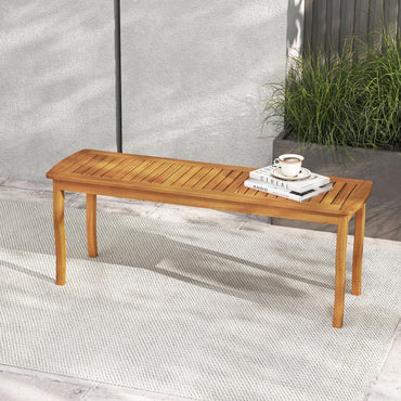 Tangkula Acacia Wood Outdoor Bench for Garden