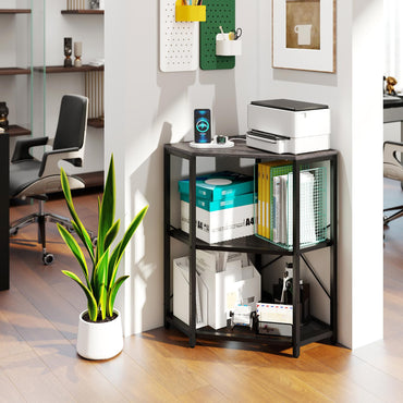 Tangkula Corner Printer Stand with Power Outlet