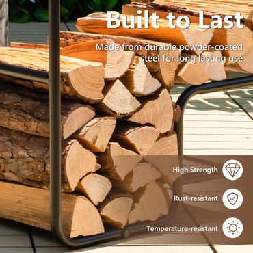 Tangkula Firewood Log Carrier Mover, Wood Rack Storage Mover with Rolling Wheels & Ergonomic Handle