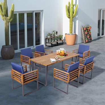 Tangkula Patio Dining Chairs Set of 6 for Backyard