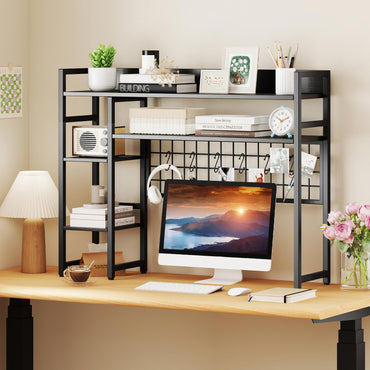 Tangkula Desktop Bookshelf for Computer Monitor Up to 32”