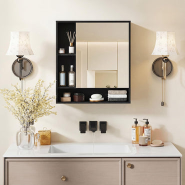Tangkula Bathroom Cabinet with Mirror for Living Room