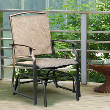 Patio Glider, for Garden, Backyard, Poolside, Lawn (Brown)