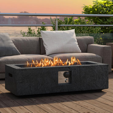 Tangkula 42.5” Propane Gas Fire Pit, 50,000 BTU Smokeless Fire Pit for Outside Patio