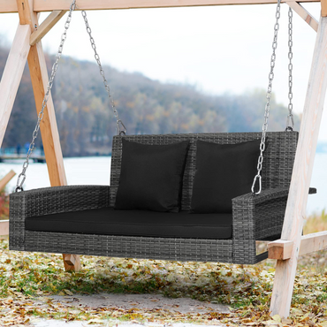 Tangkula 2 Person Wicker Hanging Porch Swing