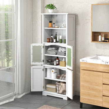 Tangkula Tall Bathroom Storage Cabinet, Freestanding Floor Cabinet