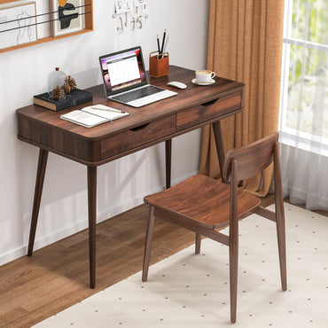 Bureau du milieu du siècle avec 2 tiroirs, bureau d'écriture, bureau pour ordinateur portable