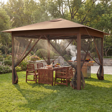 Tangkula 11.5x11.5 FT Pop Up Gazebo Heavy-Duty Metal Frame