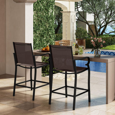Tangkula Outdoor Counter Height Bar Stools Set of 2/4