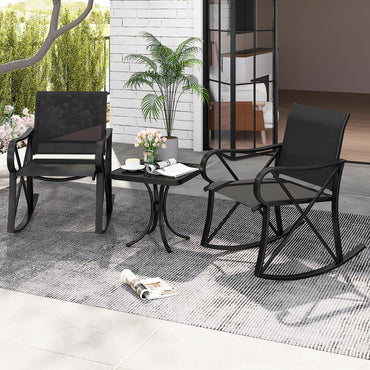 Tangkula 3 Piece Patio Rocking Set