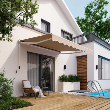 Tangkula Retractable Awning, Aluminum Patio Sun Shade